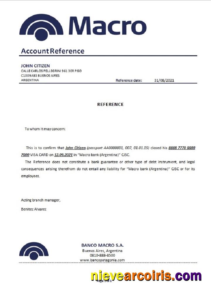 Argentina Banco Macro closure reference